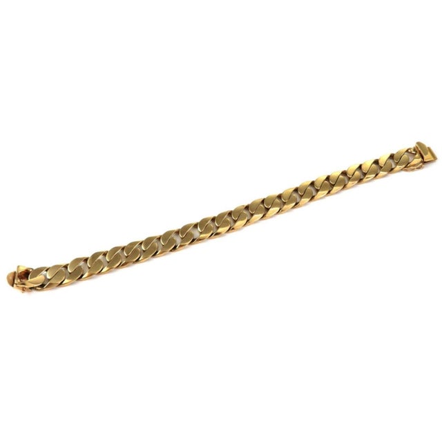 Cuban Link 14k Yellow Gold Bracelet For Sale - Image 4 of 7