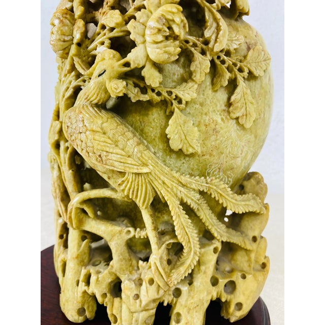 Vintage Ornately Hand Carved Soapstone Table Lamp Chairish