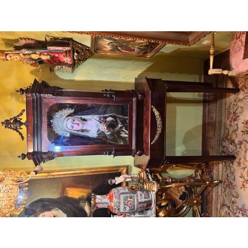 Gold Salzillo, Our Lady of Sorrows, 18th Century, Polychrome Wood with Silver Crown in Display Case For Sale - Image 8 of 10