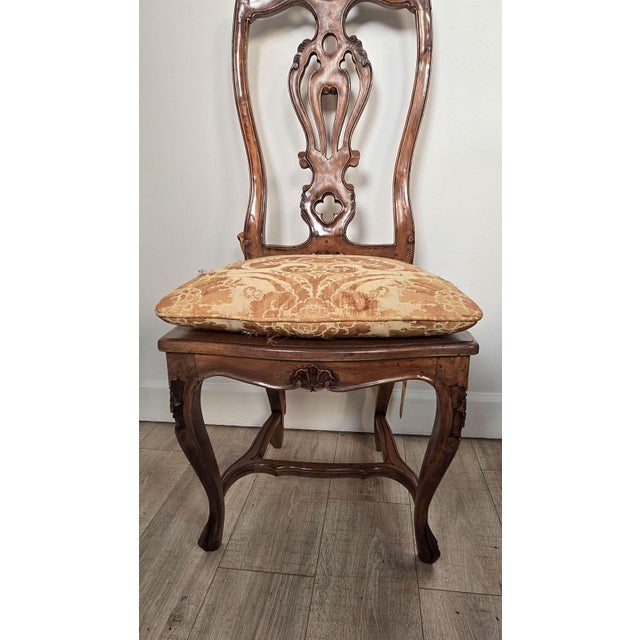 1920s Set of Eight Italian Fruitwood Provincial Dining Chairs, Circa 1920 For Sale - Image 5 of 8
