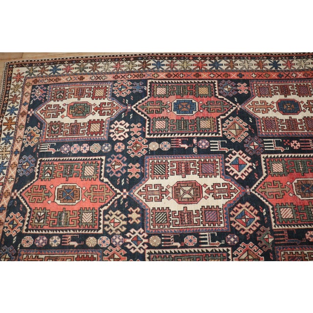 Large Antique Zabihi Collection Caucasian Tribal Rug For Sale - Image 12 of 12