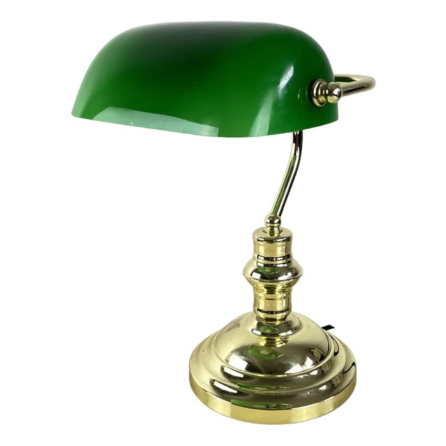 Ministerial Lamp in Golden Metal and Colored Glass, Italy, 1980s For Sale