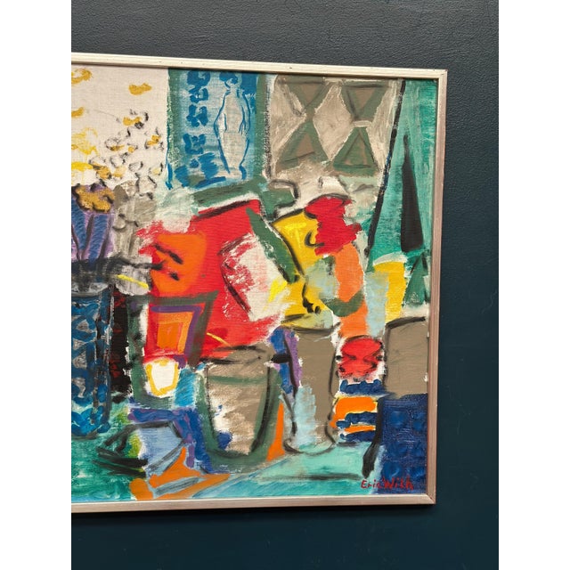 Eric With, Still Life with Flowers, 1950s, Oil Painting on Canvas, Framed For Sale - Image 4 of 17