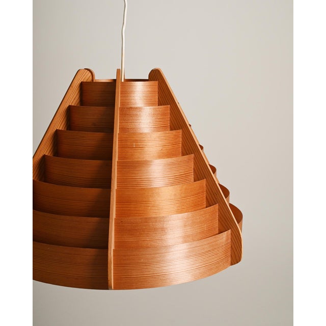 Swedish Pine Pendant Lamp in the style of Hans Agne Jakobsson, 1960s For Sale - Image 6 of 9