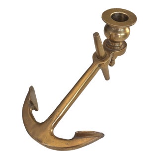 Brass Anchor Candle Holder For Sale