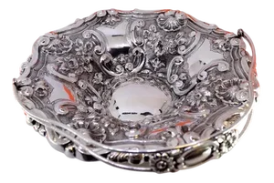 Silver Fruit Bowl with Shell Reliefs and Floral Motifs
