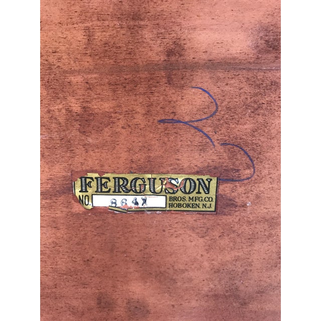 Wood Antique Canterbury Magazine Rack on Casters For Sale - Image 7 of 9