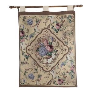 Vintage French Country Botanical Jardin Bouquet Wall Tapestry