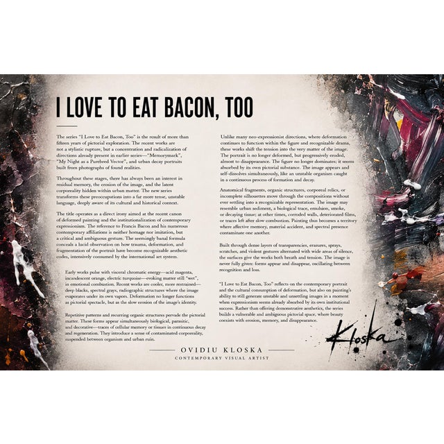 Ovidiu Kloska, I Love to Eat Bacon, Mixed on Canvas, Framed For Sale - Image 4 of 11