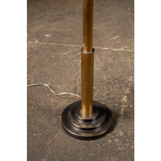 1970s Modern Brass Floor Lamp With Mica Shade After-Robert Abbey For Sale In Chicago - Image 6 of 7