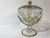 Mid 20th Century Clear Blown Glass Candy Dish With Lid, Adorned With Hand Painted Gold Scrolls For Sale - Image 12 of 12