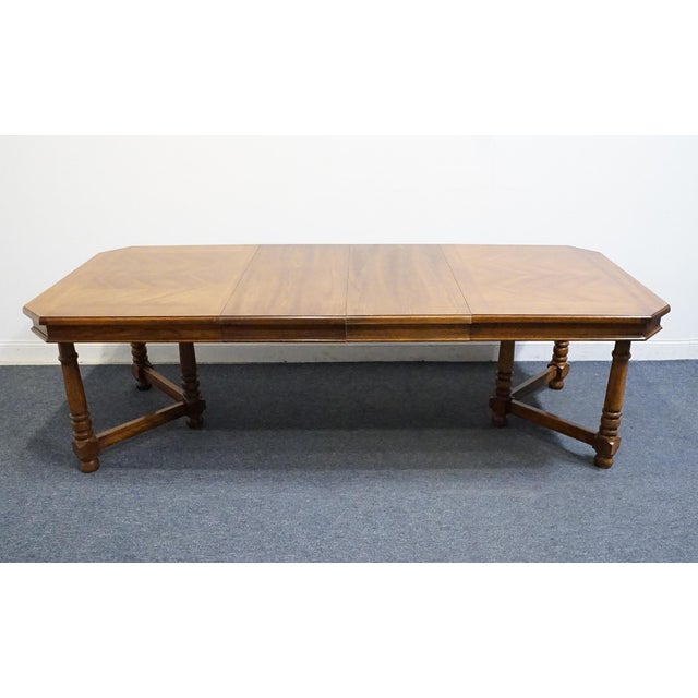 Rustic European High End Vintage Solid Oak Rustic European 100" Double Pedestal Dining Table 7080-40 For Sale - Image 3 of 11