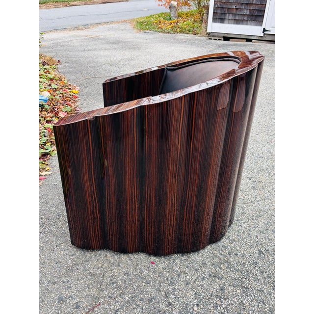 1970s 1970s Deco Style Swivel Tub Arm Chair in Macassar Ebony For Sale - Image 5 of 8