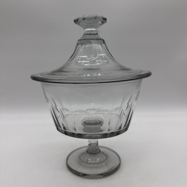 Antique Blown & Cut Flint Glass Covered Compote, Probably Pittsburgh, Circa 1840s For Sale - Image 16 of 18