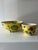 Colorful, abstract expressionist ceramic decorative serving bowls. Bright circular decor is hand painted atop an electric...