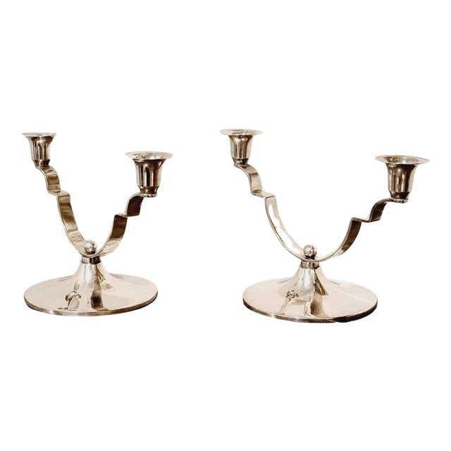 Danish Candleholders by Dana DFA, 1890s, Set of 2 For Sale