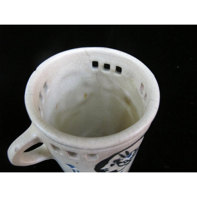 1910s Vintage Weller Creamware Ethel Art Deco Cameo Portrait 6" Vase For Sale - Image 5 of 8