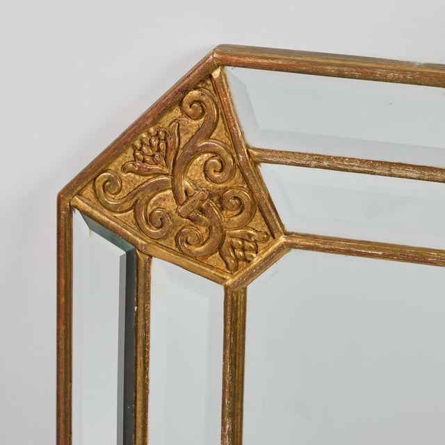 Italian 1920s Italian Deco Mirror With Gilt-Wood Accents For Sale - Image 3 of 7