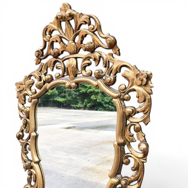 Wood Italian Baroque Giltwood Mirror For Sale - Image 7 of 12