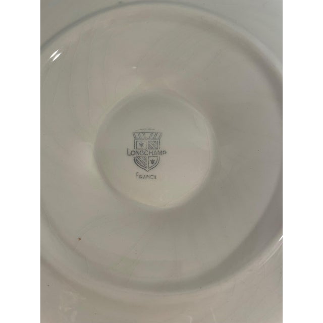 Ceramic French Longchamp Green and White Majolica Oyster Plate, Circa 1950s For Sale - Image 7 of 9