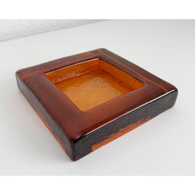 1970s Brutalist Block Glass Ashtray/Catchall Attributed to Blenko For Sale In Sacramento - Image 6 of 10