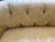 Vintage Sherrill Yellow Gold Foral Damask Tufted Sofa With Tuxedo Skirt & Throw Pillows For Sale - Image 9 of 11