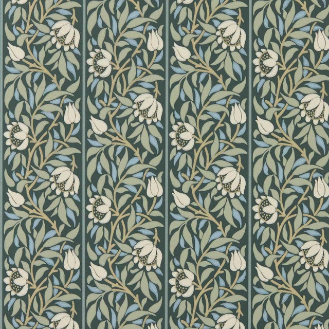 Morris & Co. Peony Trellis Wallpaper in Bayleaf/Slate- a sample For Sale