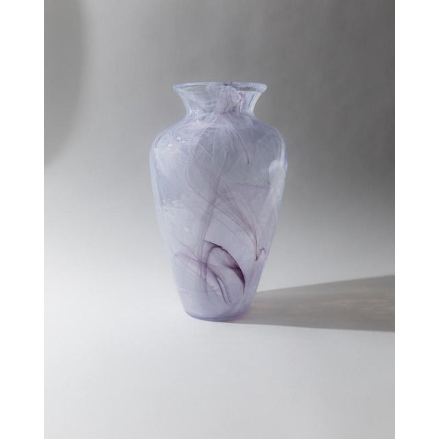 Large Vintage Vase in Lilac and White Swirl Glass, 1970s For Sale - Image 11 of 11