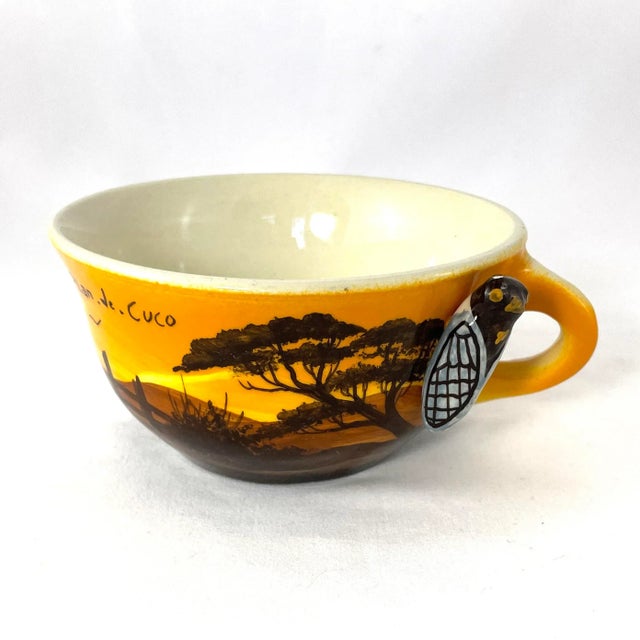 French Provençal Mid-Century Majolica Cicada Coffee Cup For Sale - Image 10 of 10