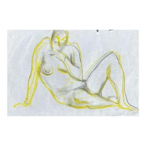 1996 Francois Chapuis Female Nude Drawing