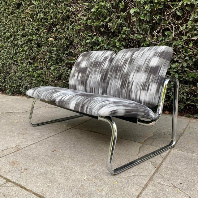 Metal 1960s Chrome Mid Century Space Age Loveseat Sofa For Sale - Image 7 of 7