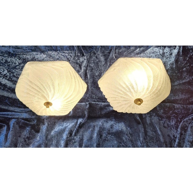 Vintage Ceiling Lamps with Hexagonal Frosted Glass Shade and Concealed Mounting, 1980s, Set of 2 For Sale - Image 3 of 7
