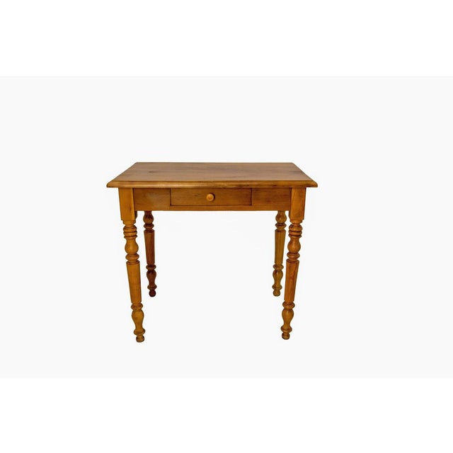 French Turned Elm Side or Writing Table, 1900 For Sale - Image 3 of 11