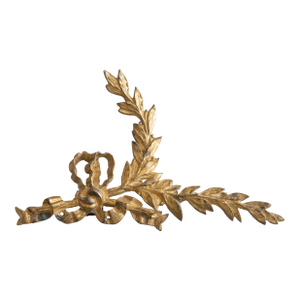 19th Century French Gilt Bronze Ormolu Bow & Garland Appliqué Tabletop Fragment Swag