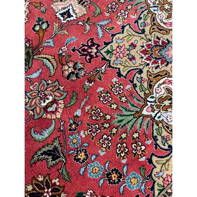 Purple 1950s TABRIZ Over 1M KNOTS Fine Silk Highlights with Royal Bird Motifs Rug 9.7 x 13.6 For Sale - Image 8 of 15