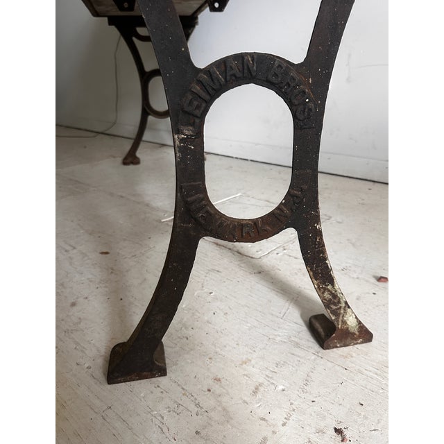 Antique Distressed Industrial Work Table or Console Leiman Brothers For Sale - Image 10 of 12