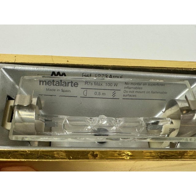 Brass Arqui Sconce by Arch M. Sergi and Oscar Devesa for Metalarte, 1980s For Sale - Image 12 of 18