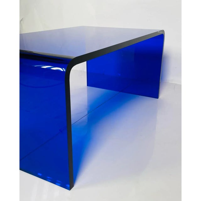 Lucite Coffee Table in Cobalt Blue by Cain Modern, Usa 2023 Chairish