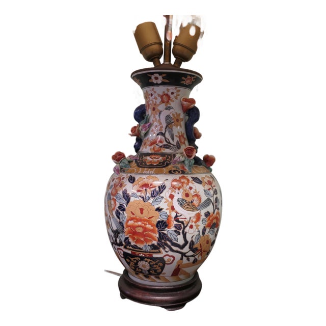 Famille Rose Vase Lamp, 1920s For Sale