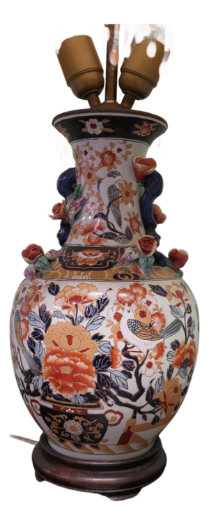 Famille Rose Vase Lamp, 1920s