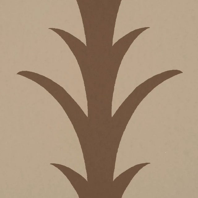 Contemporary Schumacher x Celerie Kemble Acanthus Stripe Wallpaper In Brown On Beige For Sale - Image 3 of 4
