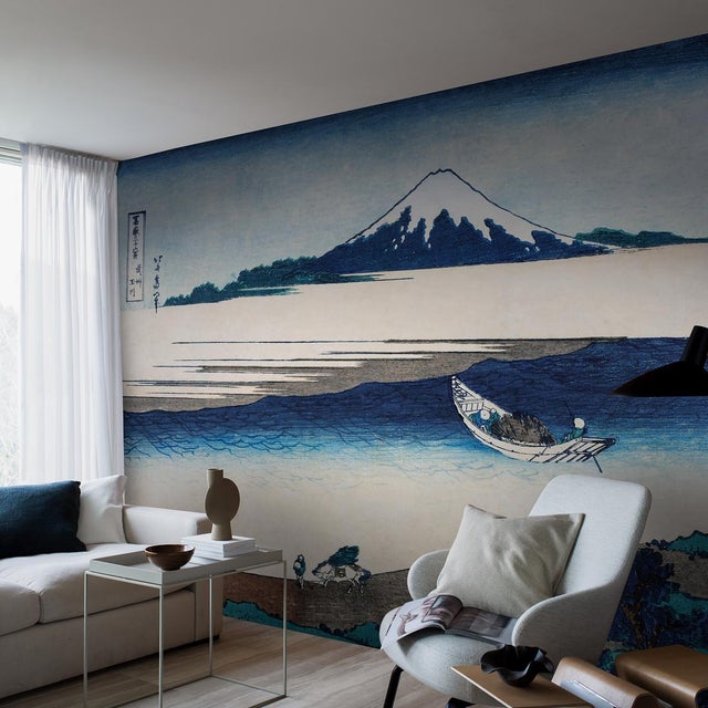Mid-Century Modern SAMPLE - Boråstapeter Hokusai Mural In Blue For Sale - Image 3 of 3