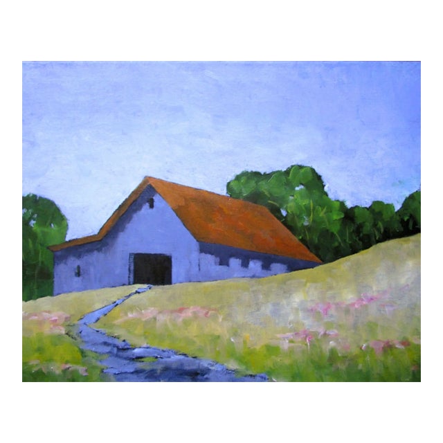 Santa Cruz Barn 16x20 Art Lynne French California Farm Landscape Painting O/C For Sale