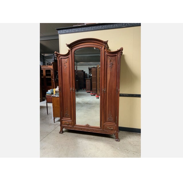 Antique Art Nouveau Wardrobe from École Nancy, 1910 For Sale - Image 3 of 12
