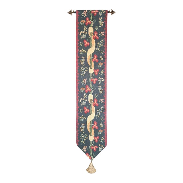 Medieval Flowers Tapestry Banner - 169 X 32cm (67" X 13") - Requires Rod Size 1 For Sale