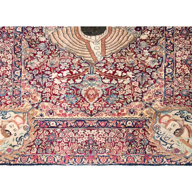 Late 19th Century Persian Lavar Pictorial Karim Khan Zand Rug For Sale - Image 9 of 13