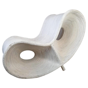 White Painted Rattan and Bamboo Lounge Chair by Ron Arad, 2006