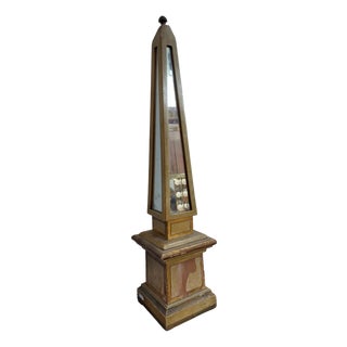19th Century Florentine Obelisk in Mirror & Wood For Sale