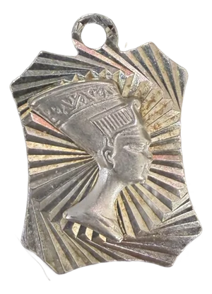 1960s 925 Sterling Silver Nefertiti Pendant Made in Italy