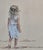 This artwork portrays a small girl standing with deliberate simplicity against a vast seaskape. The child's delicate...